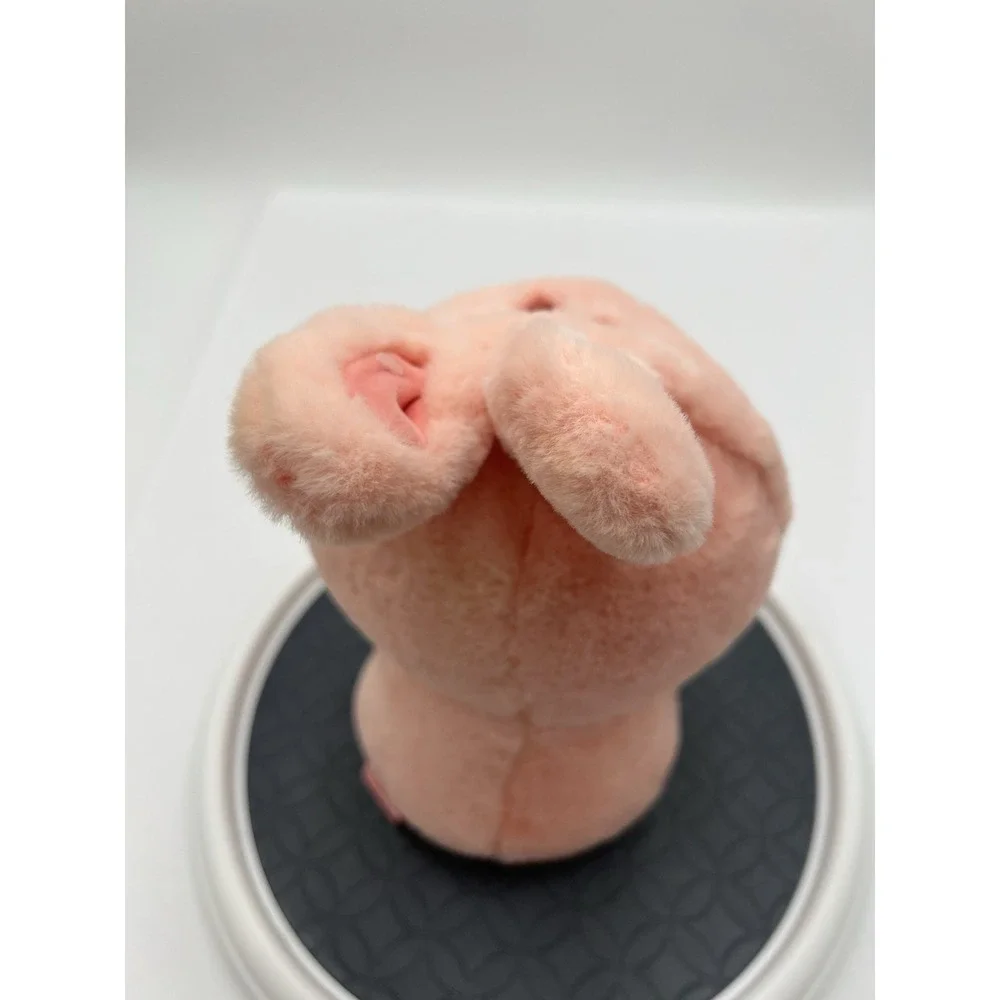 QQMCC Pink Pig Plush Bunny Hood Strawberry Boba Bubble Tea Stuffed Animal 12